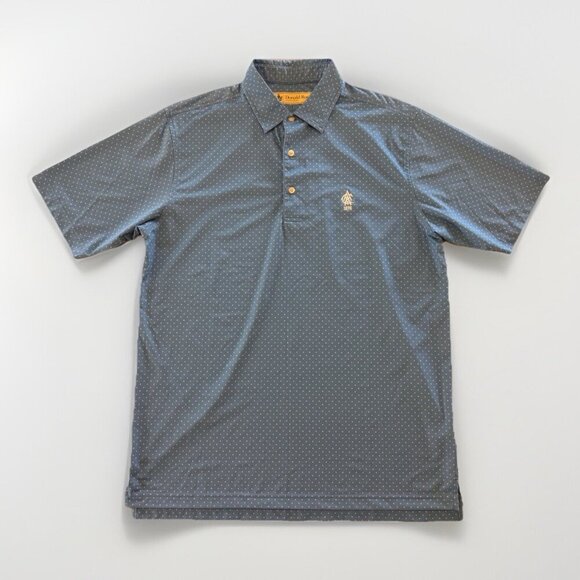 Donald Ross Shirt Men's Small Polo Performance Stretch Golf Blue White Stars - Picture 1 of 12